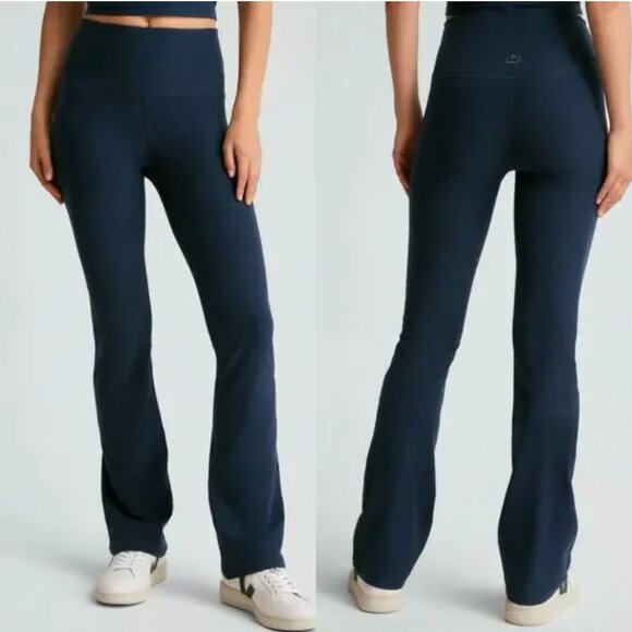 Beyond Yoga Spacedye Practice High Rise Bootcut Pants Navy Blue Size Large - Picture 1 of 8